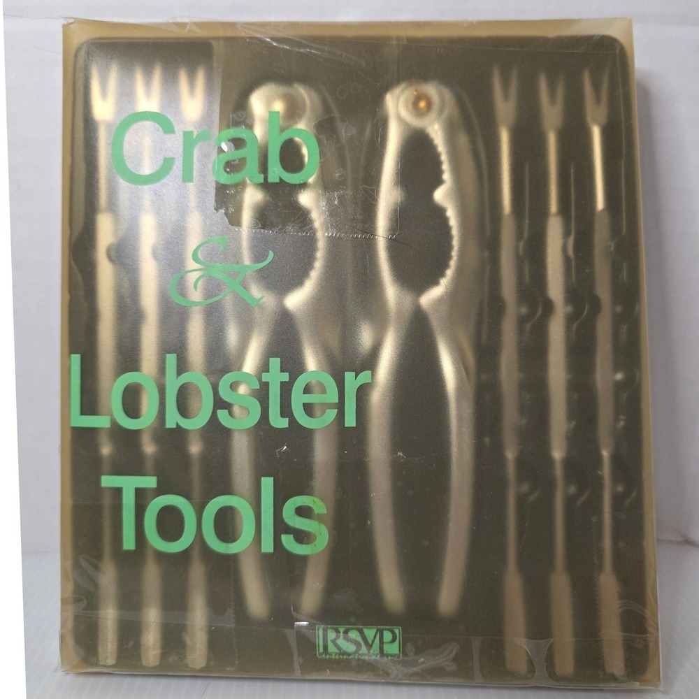 RSVP Crab & Lobster Tools 8pc Set Silver New LBST retaped Vintage set